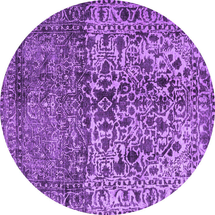 Round Persian Purple Traditional Rug, tr4269pur