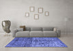 Machine Washable Persian Blue Traditional Rug in a Living Room, wshtr4269blu