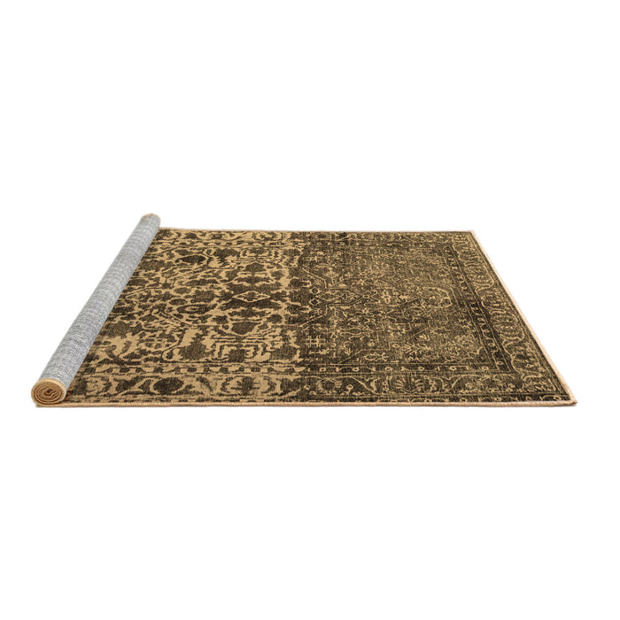 Sideview of Machine Washable Persian Brown Traditional Rug, wshtr4269brn