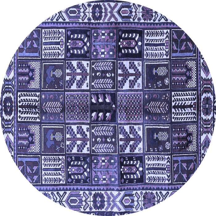 Round Persian Blue Traditional Rug, tr426blu