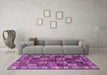 Machine Washable Persian Purple Traditional Area Rugs in a Living Room, wshtr426pur