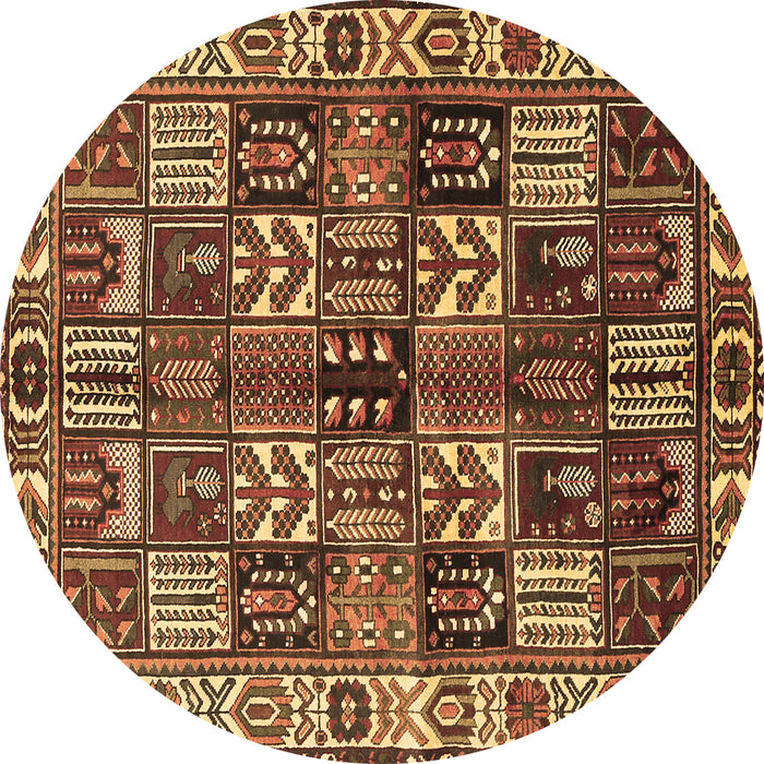 Round Machine Washable Persian Brown Traditional Rug, wshtr426brn