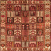 Round Machine Washable Persian Orange Traditional Area Rugs, wshtr426org