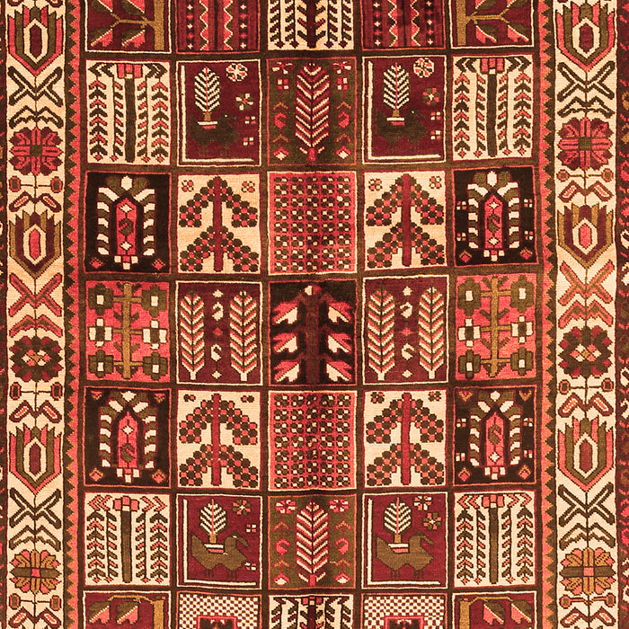 Serging Thickness of Machine Washable Persian Orange Traditional Area Rugs, wshtr426org