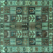 Square Persian Turquoise Traditional Rug, tr426turq