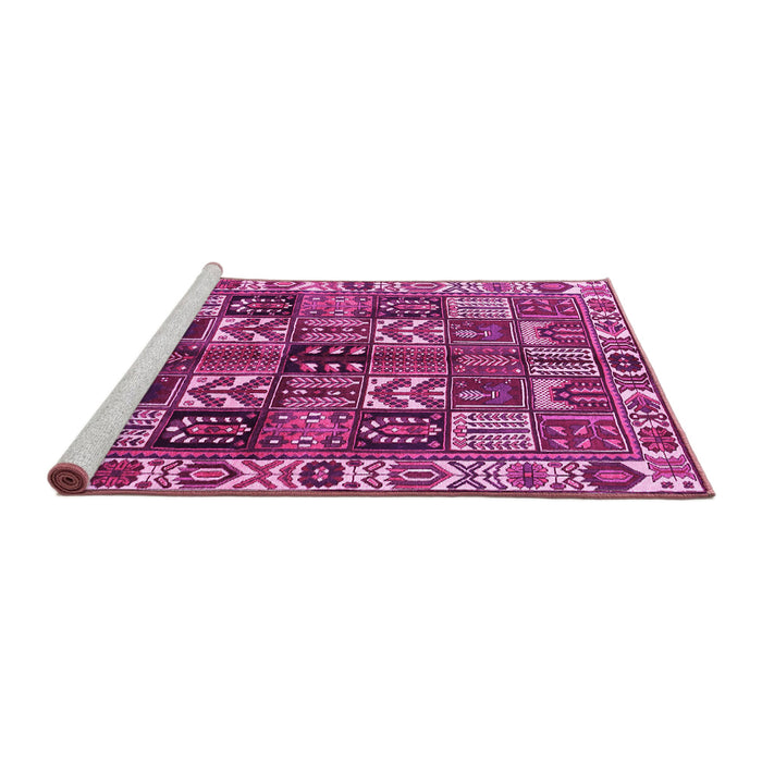 Sideview of Machine Washable Persian Pink Traditional Rug, wshtr426pnk