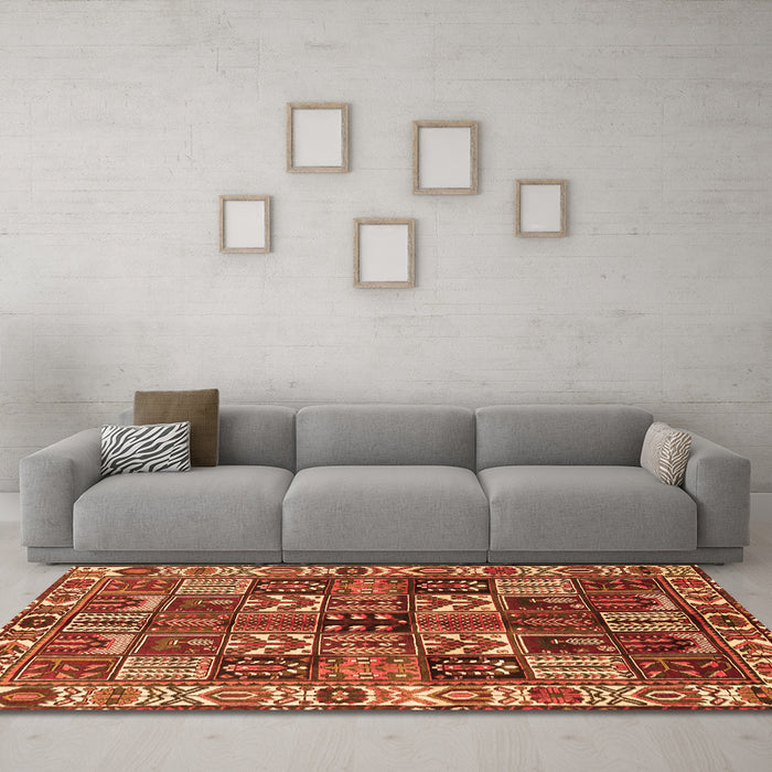 Machine Washable Persian Orange Traditional Area Rugs in a Living Room, wshtr426org