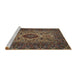 Sideview of Machine Washable Traditional Dark Almond Brown Rug, wshtr427