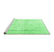 Sideview of Machine Washable Persian Emerald Green Traditional Area Rugs, wshtr4270emgrn