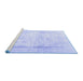 Sideview of Machine Washable Persian Blue Traditional Rug, wshtr4270blu