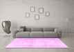 Machine Washable Persian Pink Traditional Rug in a Living Room, wshtr4270pnk