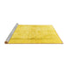 Sideview of Machine Washable Persian Yellow Traditional Rug, wshtr4270yw