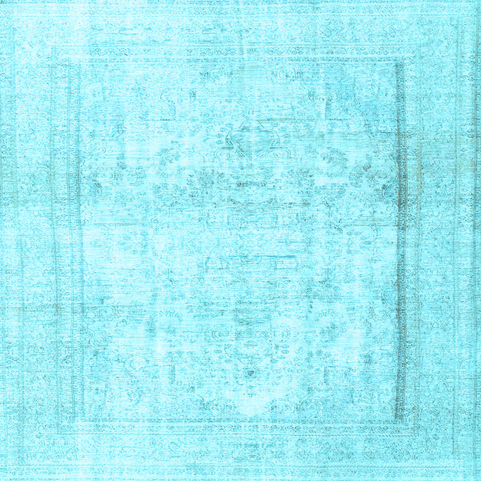 Square Machine Washable Persian Light Blue Traditional Rug, wshtr4270lblu