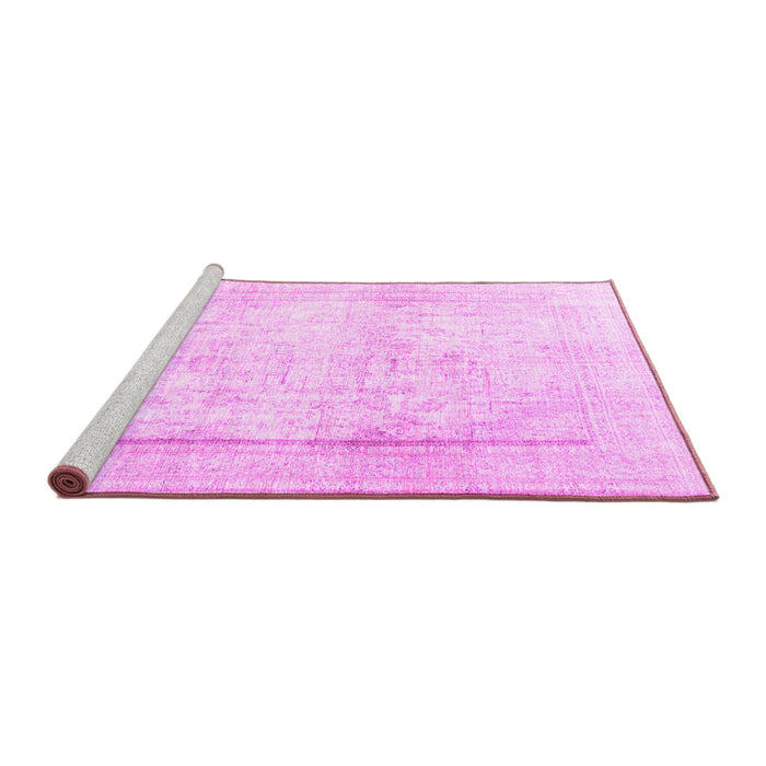 Sideview of Machine Washable Persian Pink Traditional Rug, wshtr4270pnk