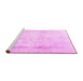 Sideview of Machine Washable Persian Pink Traditional Rug, wshtr4270pnk