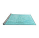 Sideview of Machine Washable Persian Light Blue Traditional Rug, wshtr4270lblu