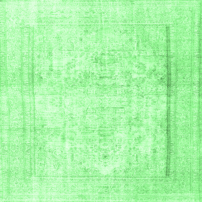 Square Machine Washable Persian Emerald Green Traditional Area Rugs, wshtr4270emgrn