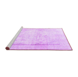 Sideview of Machine Washable Persian Purple Traditional Area Rugs, wshtr4270pur