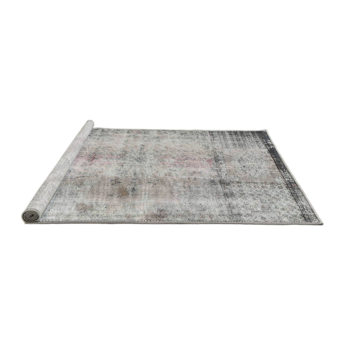 Sideview of Machine Washable Traditional Gunmetal Gray Rug, wshtr4271