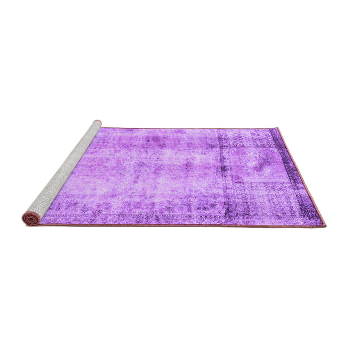 Sideview of Machine Washable Persian Purple Traditional Area Rugs, wshtr4271pur