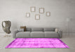 Machine Washable Persian Pink Traditional Rug in a Living Room, wshtr4271pnk