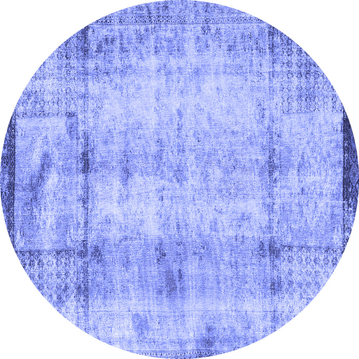 Round Persian Blue Traditional Rug, tr4271blu