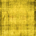 Square Machine Washable Persian Yellow Traditional Rug, wshtr4271yw