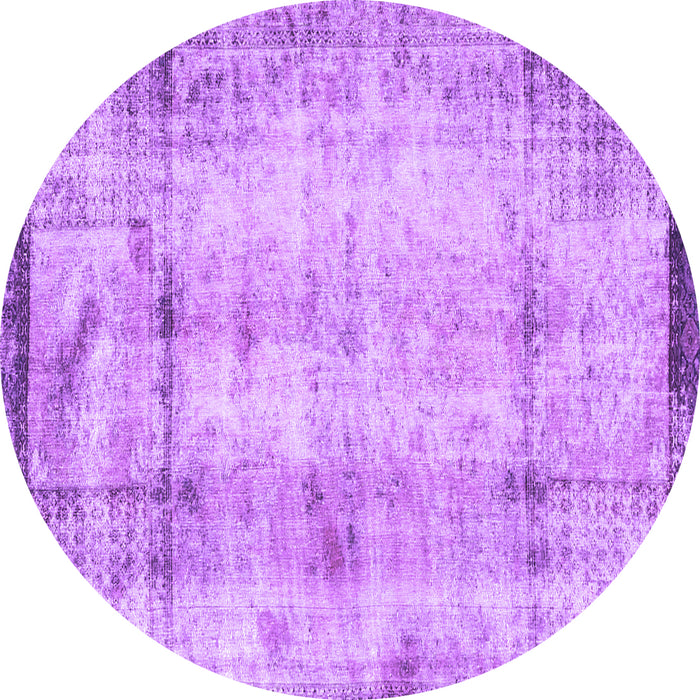 Round Persian Purple Traditional Rug, tr4271pur