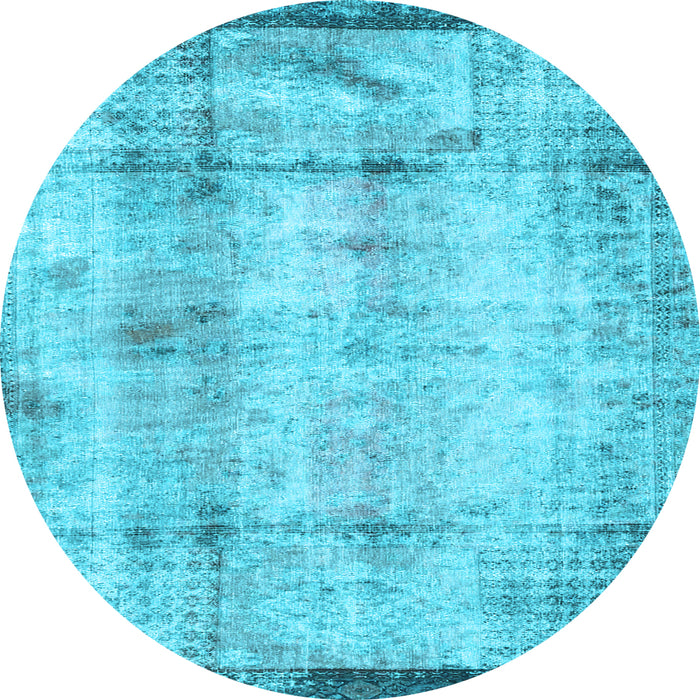 Round Persian Light Blue Traditional Rug, tr4271lblu