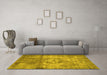 Machine Washable Persian Yellow Traditional Rug in a Living Room, wshtr4272yw