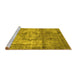 Sideview of Machine Washable Persian Yellow Traditional Rug, wshtr4272yw