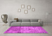 Machine Washable Persian Pink Traditional Rug in a Living Room, wshtr4272pnk