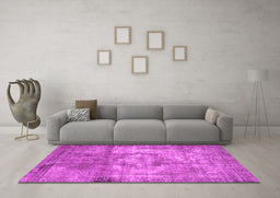 Machine Washable Persian Pink Traditional Rug in a Living Room, wshtr4272pnk