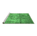 Sideview of Machine Washable Persian Emerald Green Traditional Area Rugs, wshtr4272emgrn