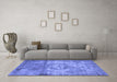 Machine Washable Persian Blue Traditional Rug in a Living Room, wshtr4272blu