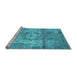Sideview of Machine Washable Persian Light Blue Traditional Rug, wshtr4272lblu