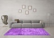 Machine Washable Persian Purple Traditional Area Rugs in a Living Room, wshtr4272pur