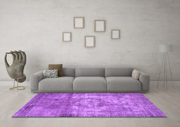 Machine Washable Persian Purple Traditional Area Rugs in a Living Room, wshtr4272pur