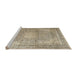 Sideview of Machine Washable Traditional Dark Almond Brown Rug, wshtr4273