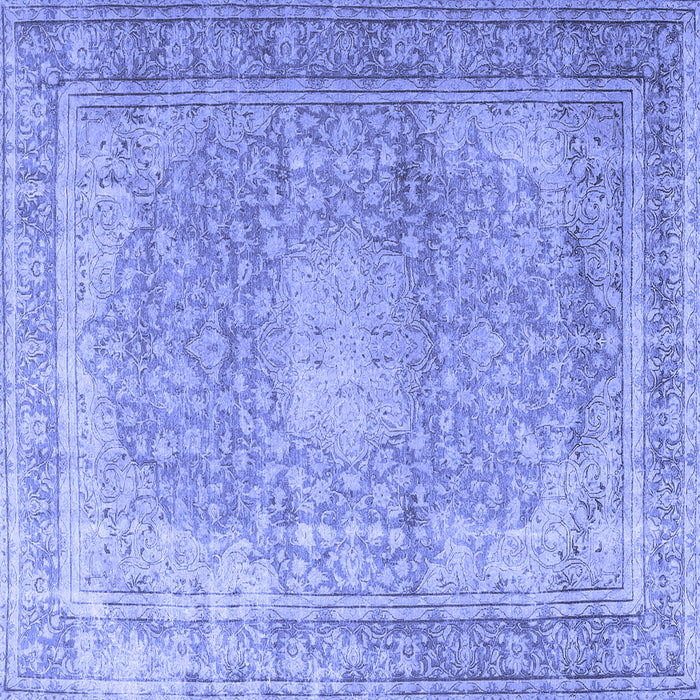 Square Machine Washable Persian Blue Traditional Rug, wshtr4273blu