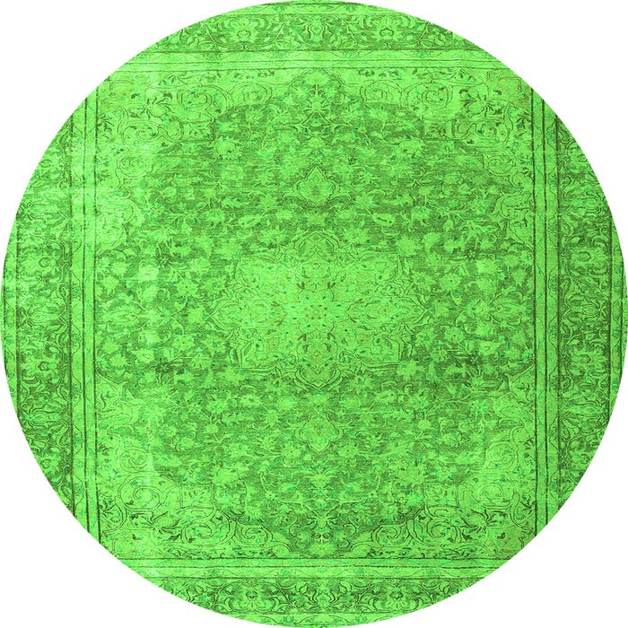 Square Persian Green Traditional Rug, tr4273grn