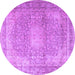 Round Persian Purple Traditional Rug, tr4273pur