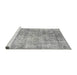 Sideview of Machine Washable Traditional Grey Gray Rug, wshtr4274