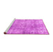 Sideview of Machine Washable Persian Pink Traditional Rug, wshtr4274pnk