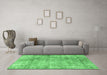 Machine Washable Persian Emerald Green Traditional Area Rugs in a Living Room,, wshtr4274emgrn