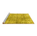 Sideview of Machine Washable Persian Yellow Traditional Rug, wshtr4274yw