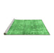 Sideview of Machine Washable Persian Emerald Green Traditional Area Rugs, wshtr4274emgrn