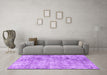 Machine Washable Persian Purple Traditional Area Rugs in a Living Room, wshtr4274pur