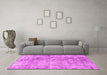 Machine Washable Persian Pink Traditional Rug in a Living Room, wshtr4274pnk