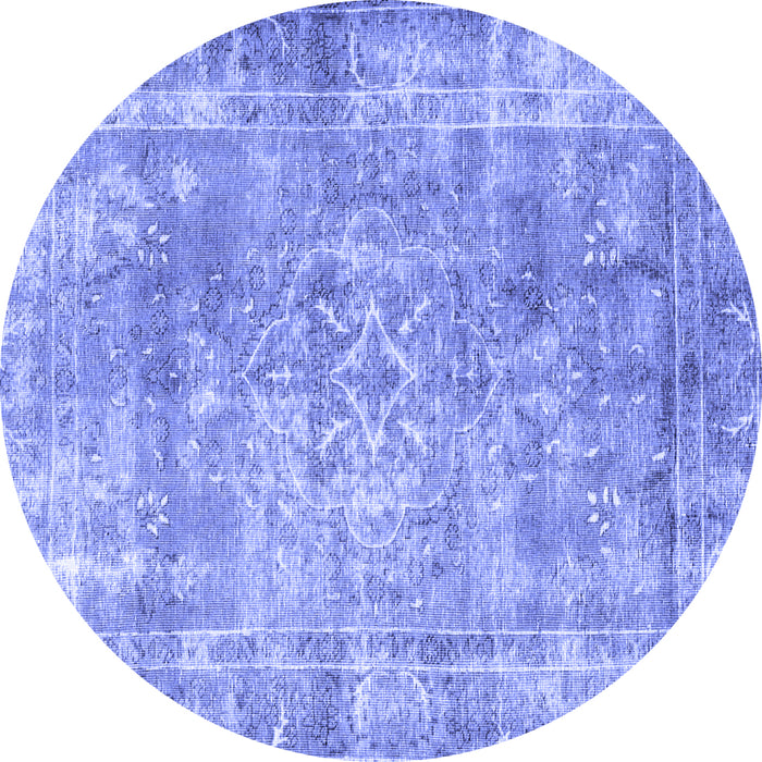 Round Persian Blue Traditional Rug, tr4274blu